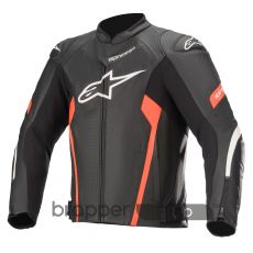 Alpinestars Faster V2 Airflow Leather Jacket Black/White/Red Fluo - 50