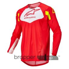 Alpinestars Techstar Factory Jersey Red Fluo/White/Yellow Fluo - M