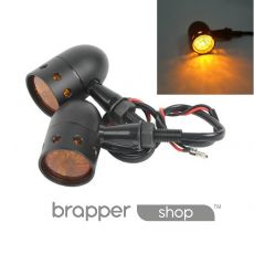 Black Cast Aluminum Turn Signals For Cafe Racer